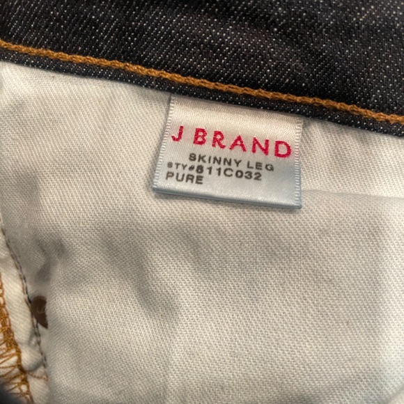 J Brand dark stretch raw denim skinny mid rise jeans 29 NWOT - Picture 6 of 6